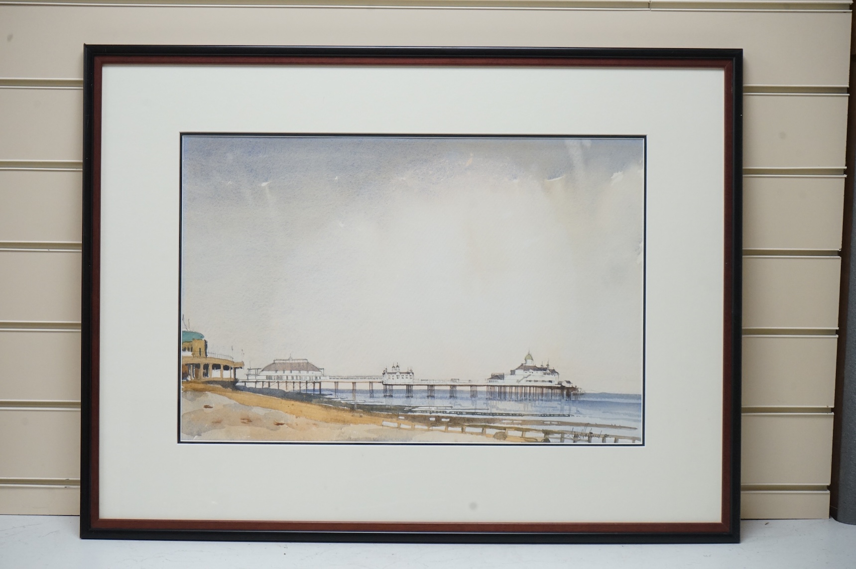 Holland (Modern British), watercolour, ‘Eastbourne pier’, signed and dated '80, 36 x 56cm